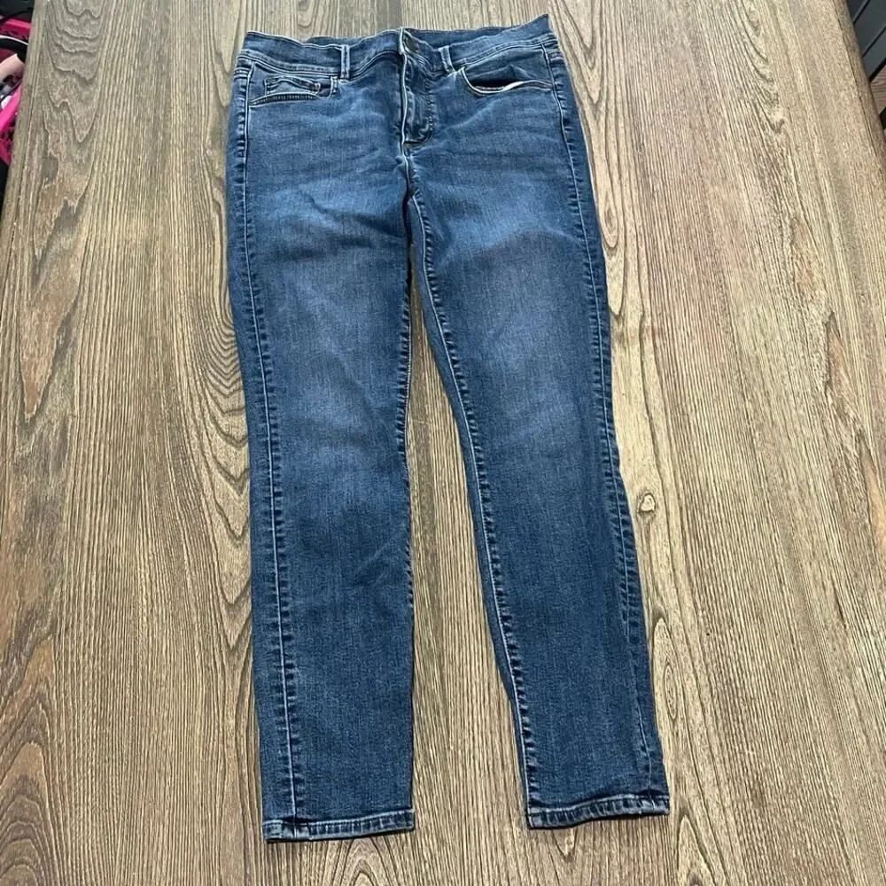 Ann Taylor The Skinny Ankle Jeans Modern Fit Mid Rise Denim Dark Wash Blue Sz 6